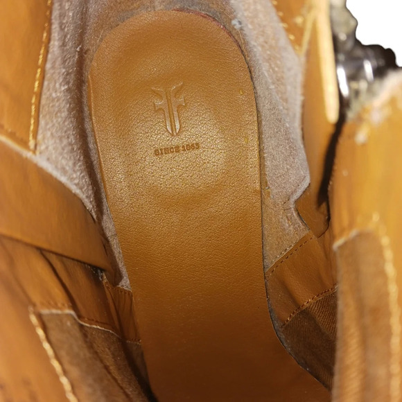 Frye Ash Suede Double Zip Tan/Beige Ankle Boots Boho Southwestern Bootie… - Picture 8 of 11